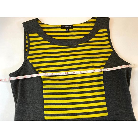 Spense Womens Colorblock Striped Sheath Midi Dress Sleeveless Yellow Black SZ 10 - Picture 5 of 9